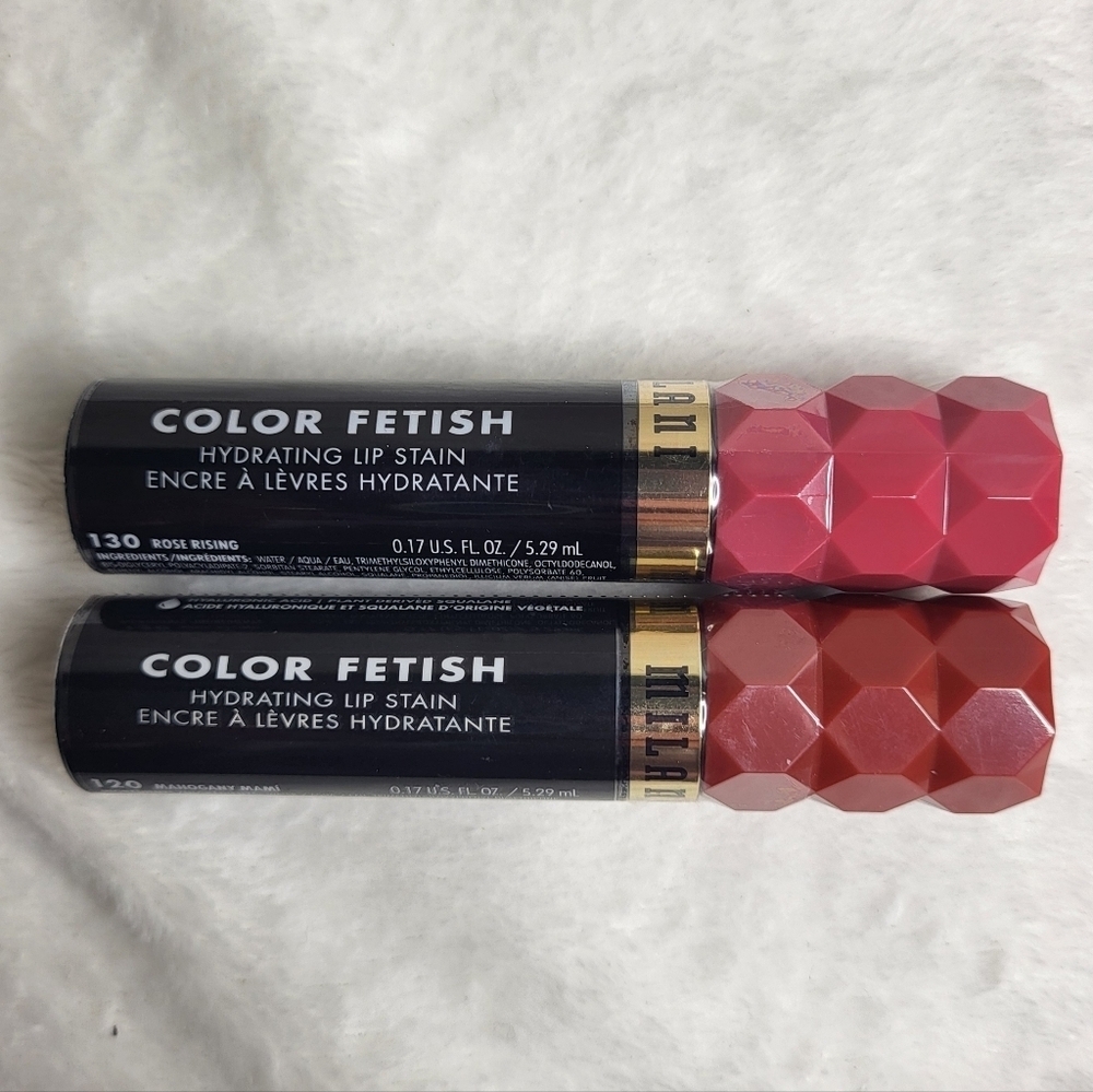 Milani Color Fetish Lip Stain Duo - Rose Rising and Manogany Mami